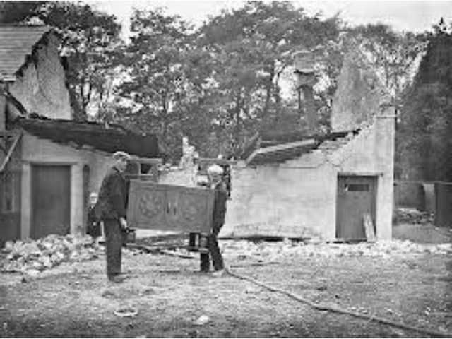 Bomb damaged Hewn Gate Farm, in Brindle