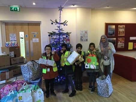 Olive School pupils deliver food parcels for The Salvation Army in Preston