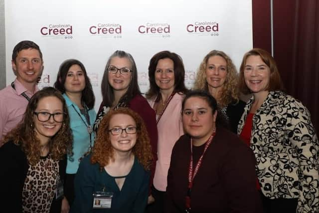 Elle Murphy  (bottom left) with colleagues at her internship with  Sexual Assault and Violence Intervention and Prevention, which is a service of the University of South Carolinas Student Health Services