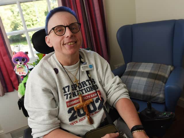 Bev Sharrock leads Chuckle Therapy sessions at Sue Ryder Neurological Care Centre
