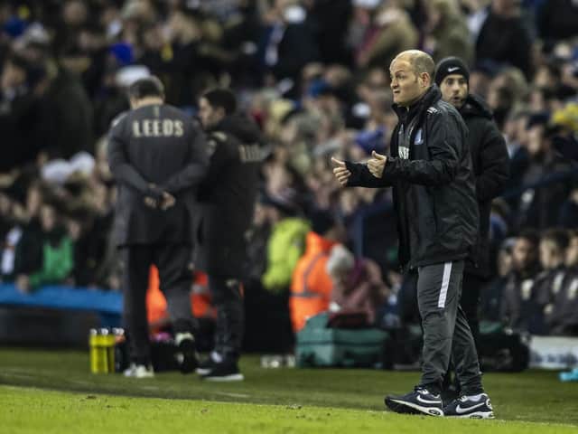 Alex Neil on the touchline as his PNE side drew 1-1 with Leeds United.