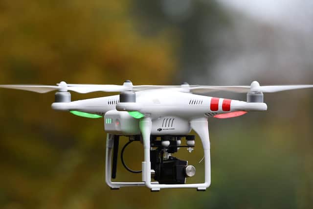 A Phantom drone in flight