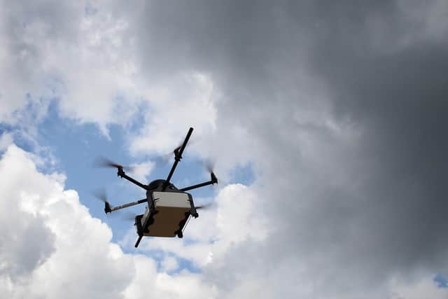 A package delivery drone