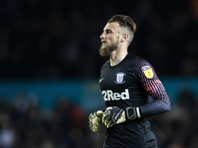 Preston goalkeeper Declan Rudd in action against Leeds at Elland Road on Boxing Day