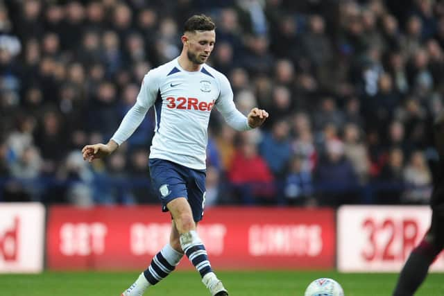 Alan Browne in action for Preston against Reading at Deepdale