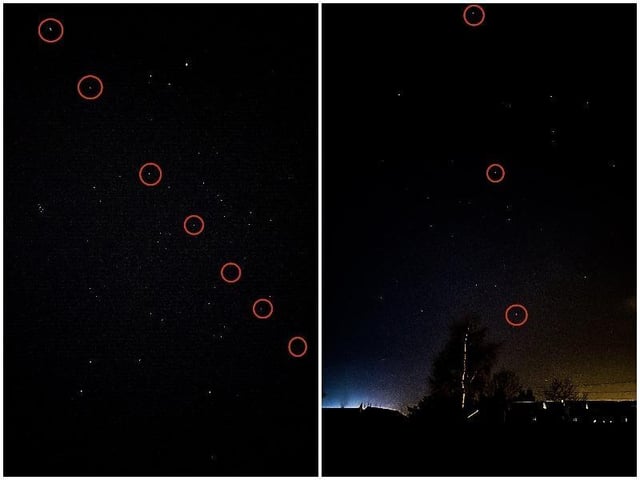 Starlink satellites seen from Preston on December 29, 2019. Pictures by Benjamin Wareing.