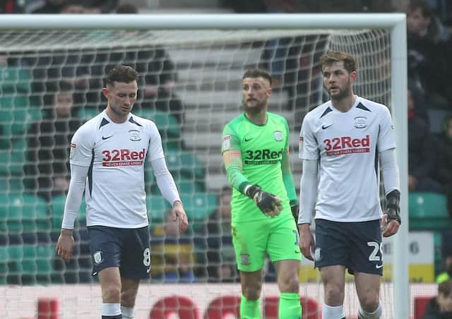 North End players look dejected after conceding against Middlesbrough