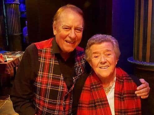 Phyllis Hutton with Alan Longmuir, a founding member the Bay City Rollers when she met them four years ago