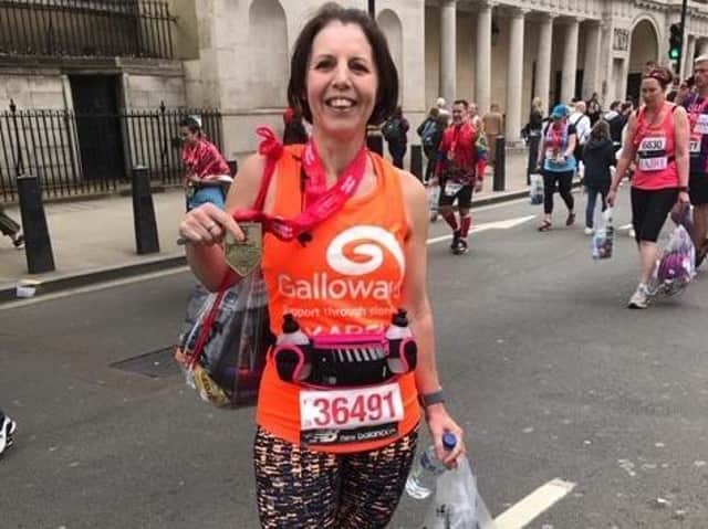 Karen Daniels who ran in the 2019 London Marathon in support of Galloways