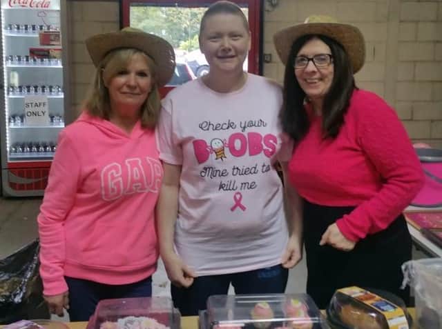 Sophie Johnson (middle) who is recovering from breast cancer, with Barbara Andrews (left), and Jane Norris (right)