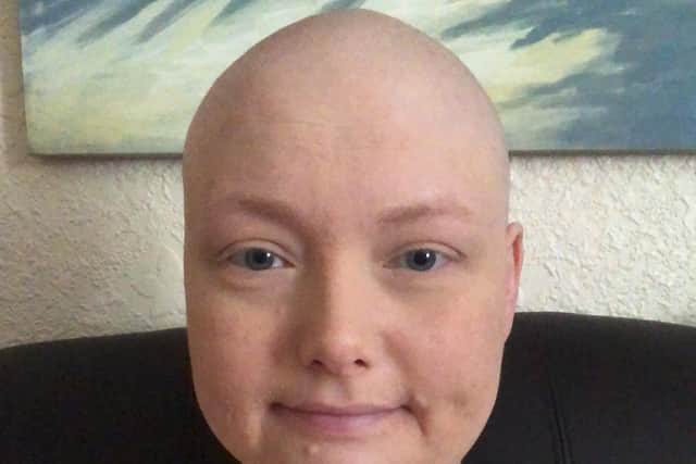 Sophie Johnson after she had her head shaved