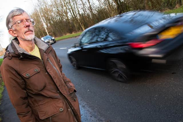 Leslie Bleasdale has to cross busy Eastway three times to reach the shops