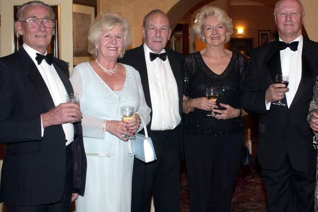 From L-R: Arnold Fitton, Margaret Whitehead, Eric Forster, Jackie Heap and Rob Crompton, at the Blackpool and Fleetwood Yacht Club's annual dinner, held at the North Euston Hotel in Fleetwood, in late 2003 (Picture: Martin Bostock for JPIMedia)