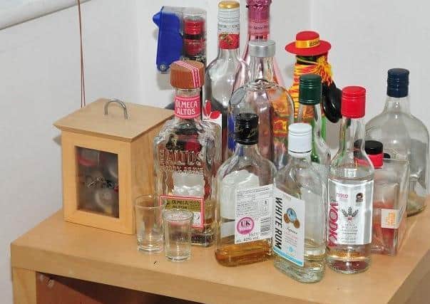 The bottles of alcohol which were used to spike victims in the home of Reynhard Sinaga.