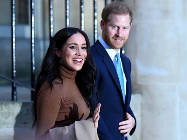 The Duke and Duchess of Sussex leaving after their visit to Canada House, central London, meeting with Canada's High Commissioner to the UK