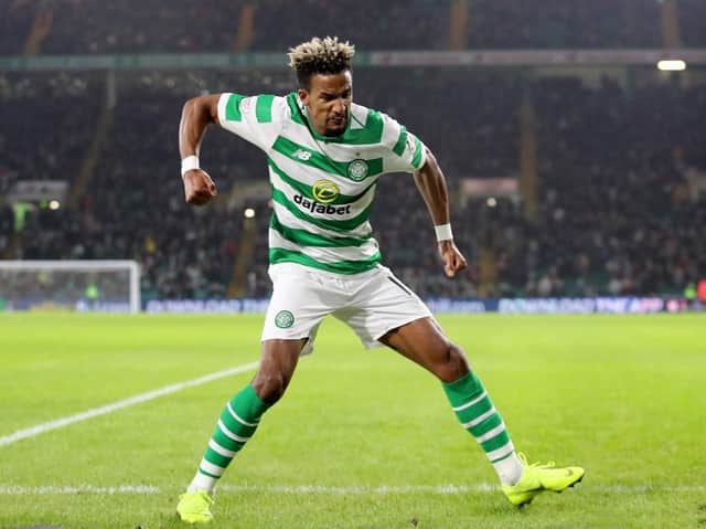 Scott Sinclair celebrates scoring for Celtic
