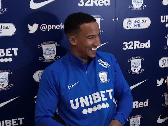 Preston's new signing Scott Sinclair at the Springfields training ground