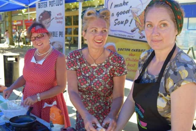 The Larder staff (from left) Helen Weir, Kay Johnson, and Chryssa Malfa-Erguvan.