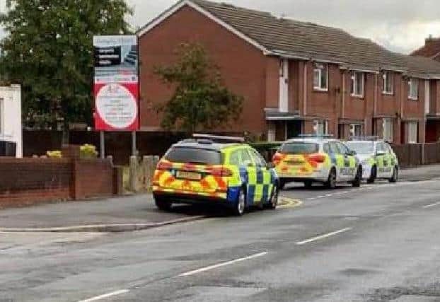Police taped off Steeley Lane in Chorley