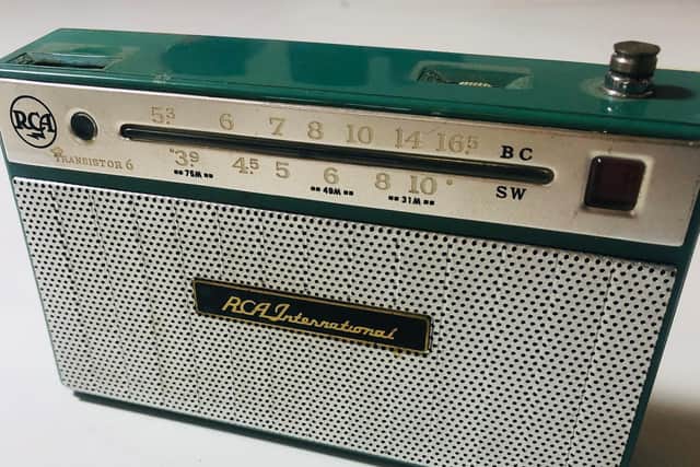 A transistor radio once owned by Elvis Presley which is being sold by the auction house on January 28.