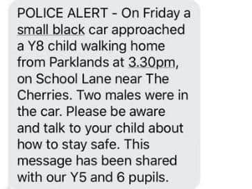 Parents received a text message warning from St Mary's Catholic Primary School in Euxton on Monday (January 13)