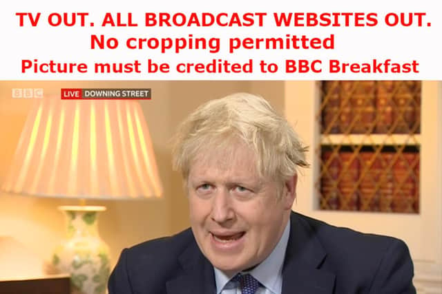 Prime Minister Boris Johnson on BBC Breakfast this morning (BBC Breakfast/PA Wire)