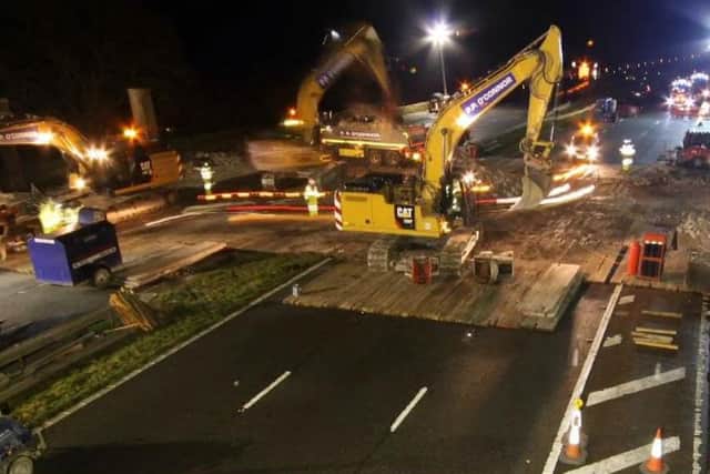 Time lapse video showcases Lancashire M6 bridge demolition