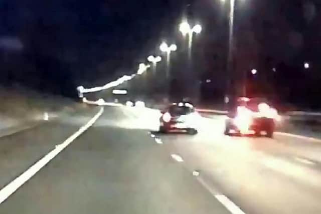 Cars had to veer around the vehicle travelling at 45mph along the middle lane of the M6.
