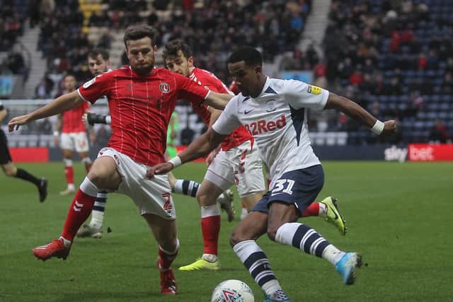 Scott Sinclair in action on his Preston home debut against Charlton