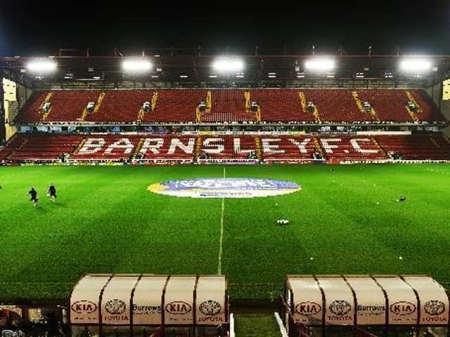 Barnsley's Oakwell at night.