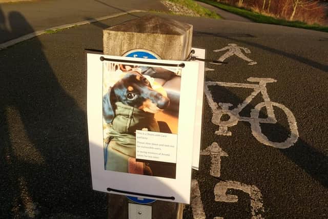 Poster on the path on the bottom of Riverside, Broadgate