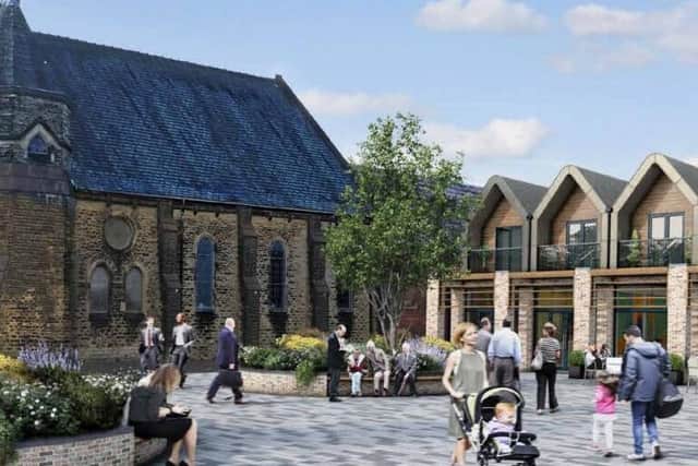 This is how a new civic square could look alongside the United Reformed Church on Hough Lane