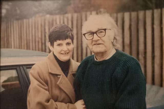 Margaret Hyde with her father George in the 1980s
