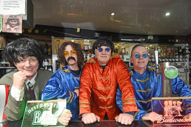 Hamish Howitt is setting up a Beatles themed pub called The Yellow Submarine. He is pictured with Hugh Howitt, Martyn Rivers and Henry Howitt.