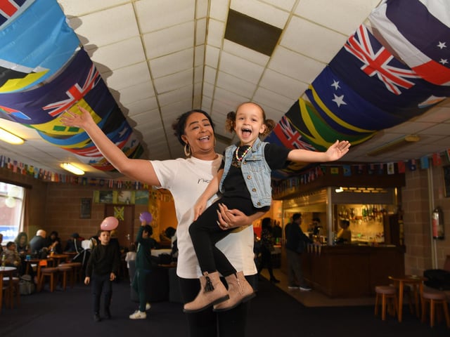 Gemma Swain celebrates with daughter Faith.