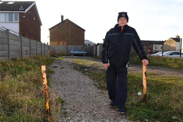 Freda's neighbour Terry Worden has also expressed concerns about the pathway opposite The Food Warehouse.