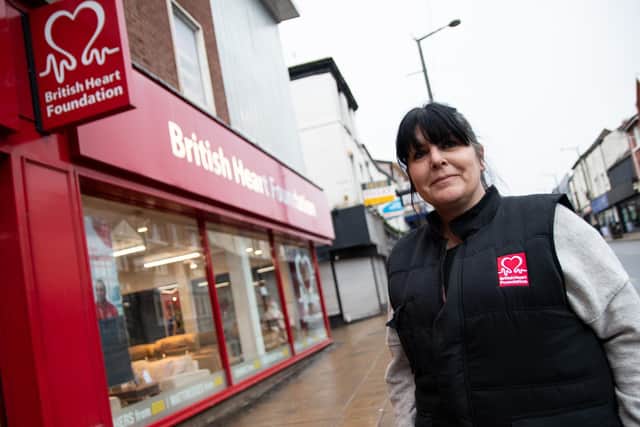 Angela Gilkes says trade is 40 per cent down at the British Heart Foundation store.