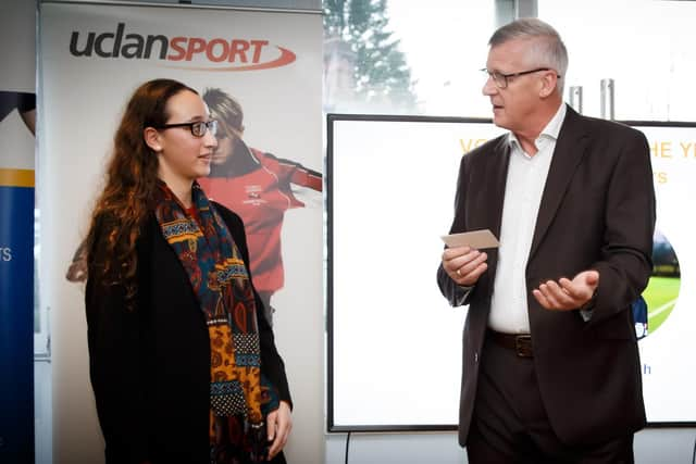 Zuleikha Chikh (left) at the Preston Sports Awards launch (photo: LAT Creative)