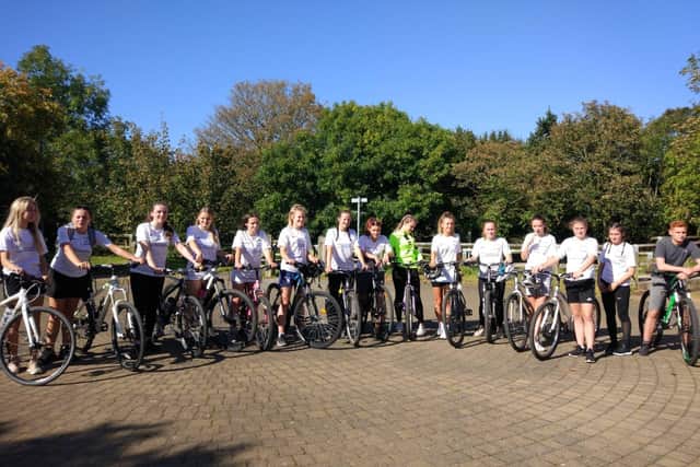 Preston North End Womens Juniors Under-16s team did a sponsored bike ride on the Guild Wheel to raise money for their trip to Dallas