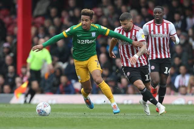 Callum Robinson in his final game for Preston in May 2019 at Brentford