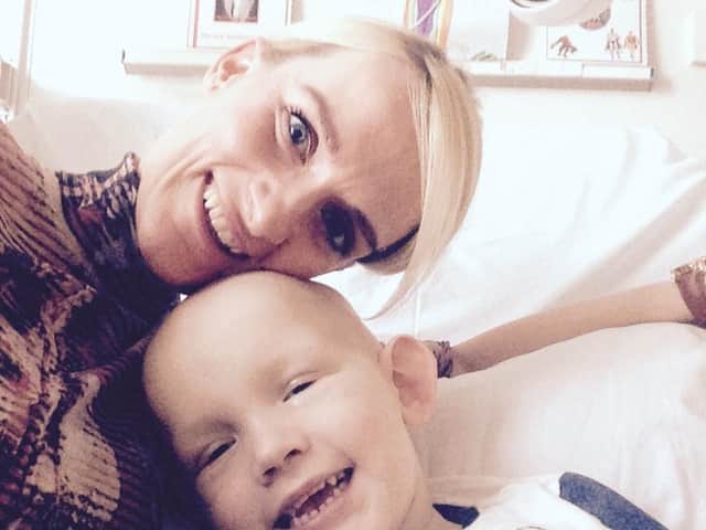 Nicola and son Joshua, who died aged five