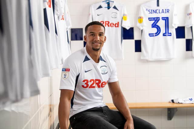 Scott Sinclair after signing for Preston North End  (Photo courtesy of PNE)