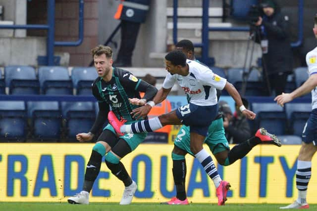 Scott Sinclair scores for PNE against Swansea