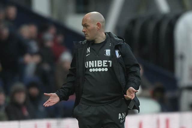 Preston manager Alex Neil during the game against Swansea