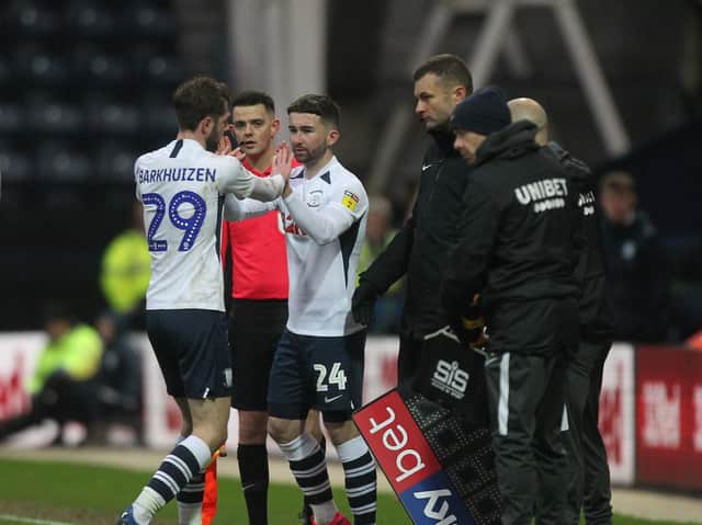 Sean Maguire replaces Tom Barkhuizen late in Preston's 1-1 draw with Swansea at Deepdale