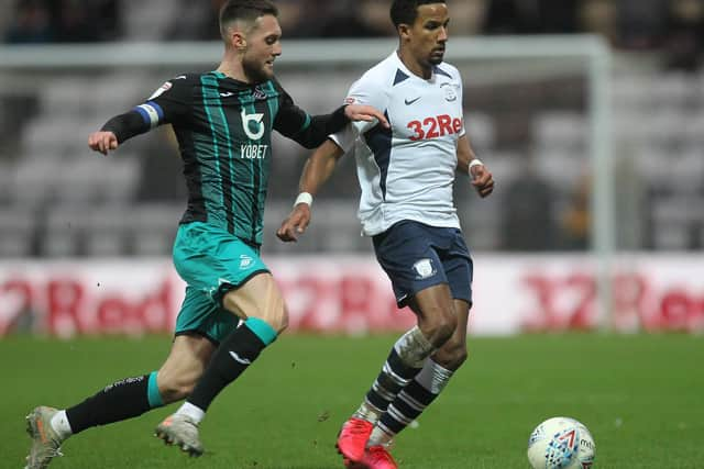 PNE winger Scott Sinclair in action against Swansea City