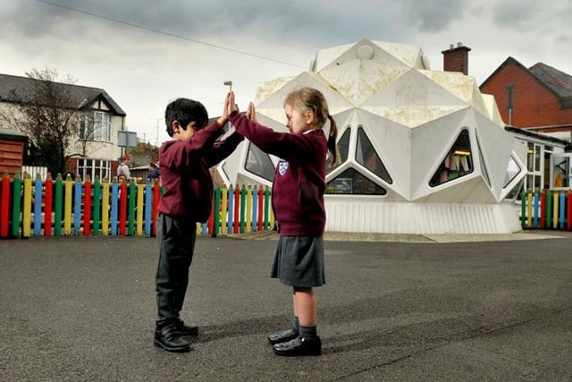 Primary school classroom. 1973-1974 to a design by Ben Stephenson and Mike Bracewell under County Architect, Roger Booth, for Lancashire County Council Architects Department.