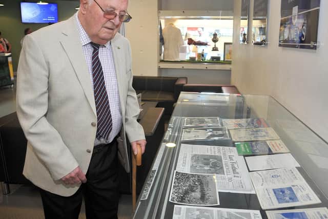 Brian Pilkington at the opening of Finney's cafe at Deepdale in 2015
