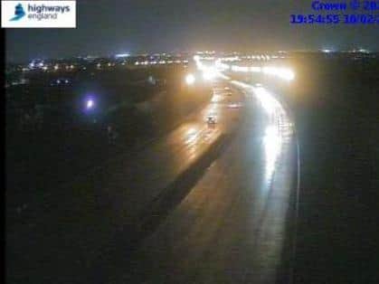 An accident on the M61 caused two of three lanes to close. (Credit: Highways England)