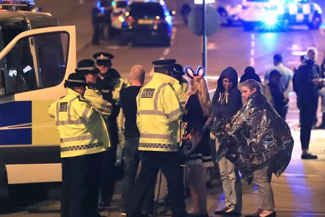The scene close to the Manchester Arena after the terror attack at an Ariana Grande concert in May 2017